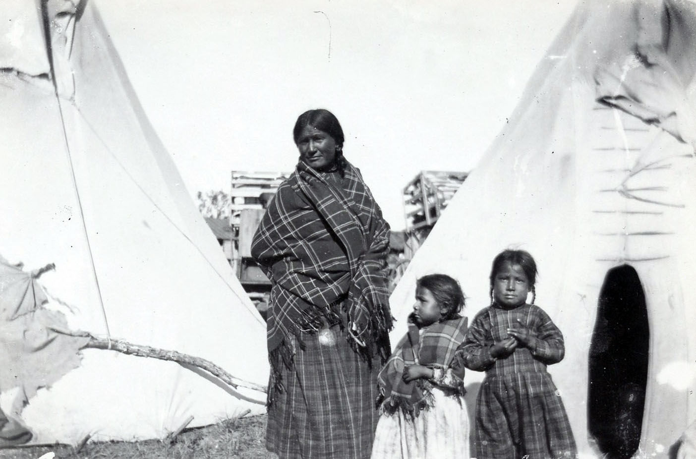Woman and her children